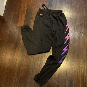 Aviator nation women’s sweatpants with lightning bolts size S